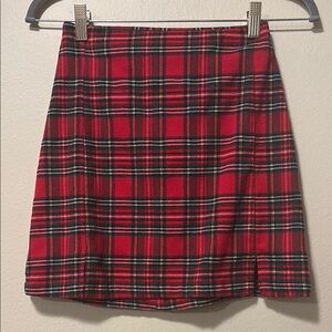 Brandy Melville Plaid Red Skirt
